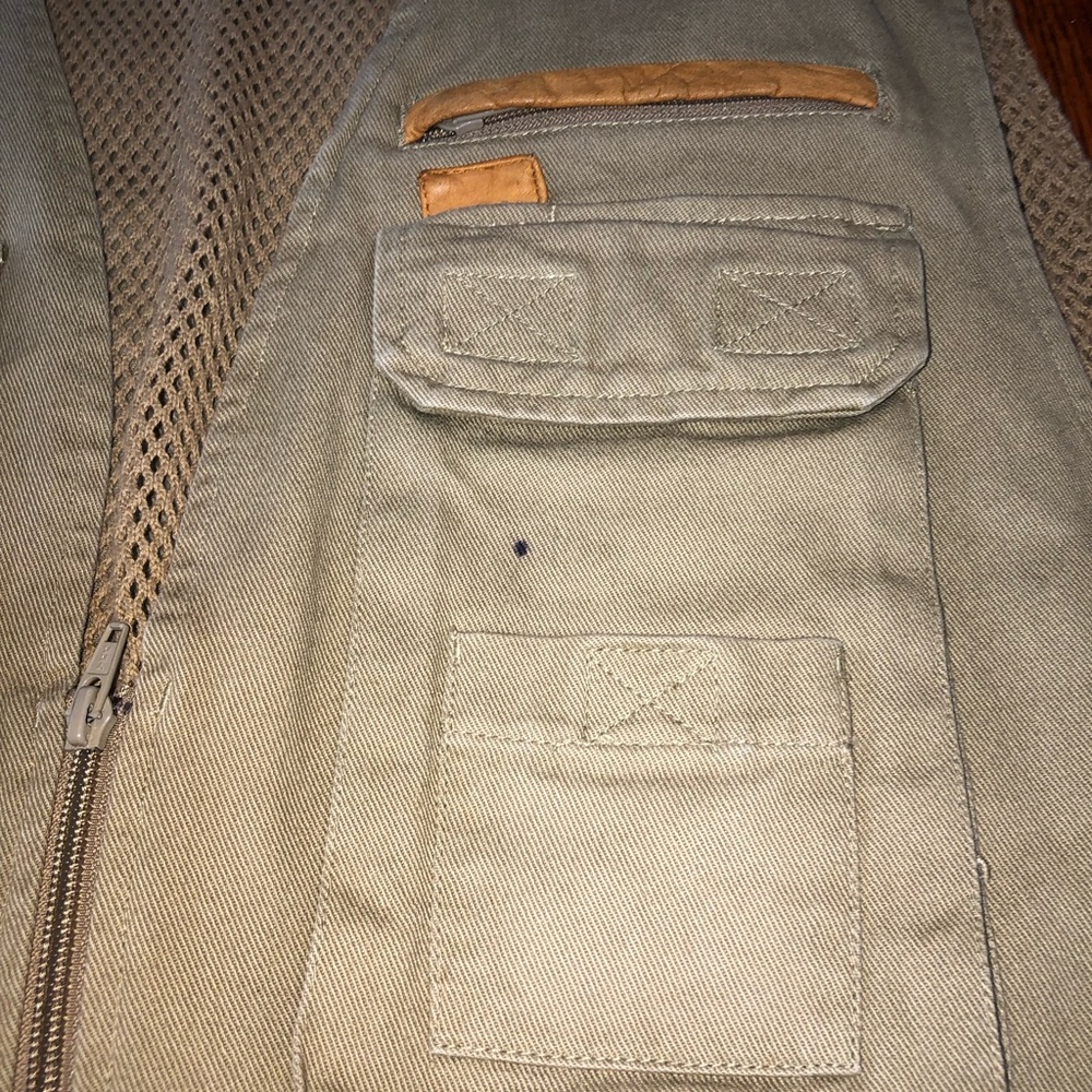 ORVIS SIZE LARGE 100% COTTON FISHING VEST AT LEAST 14 POCKETS ADJUSTABLE WAIST - Picture 7 of 9
